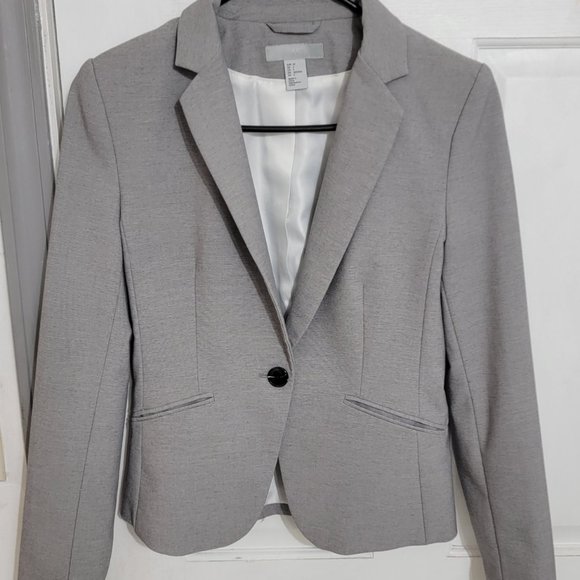 H&M Women Fitted Grey Blazer Size 4 - Picture 3 of 10